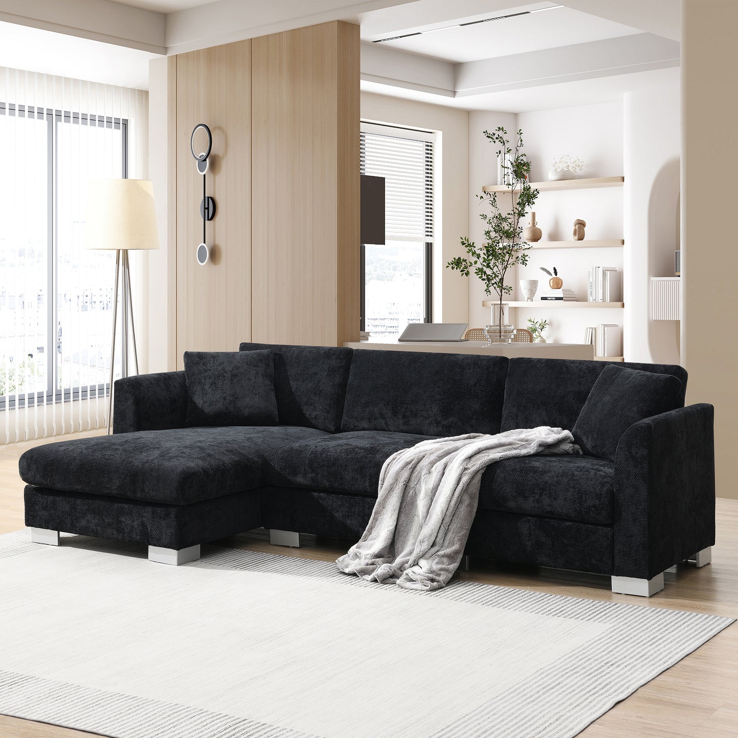 Modern 96*56" Cloud Sectional Sofa - 3 Colors for Home & Office