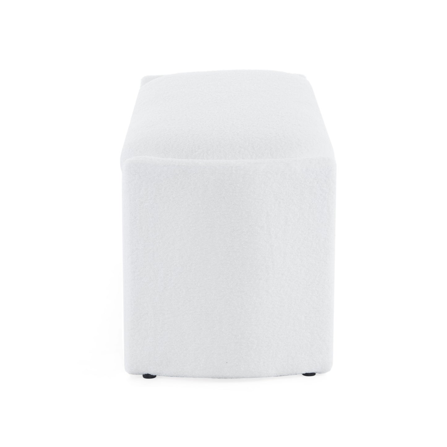 Storage Ottoman Bench of boucle material End of Bed Stool