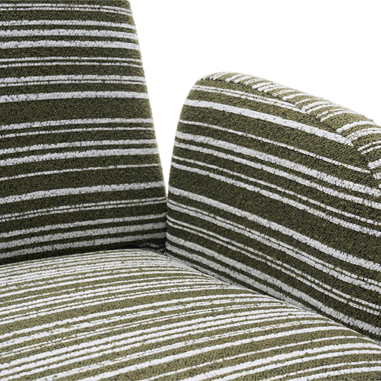 Swivel Leisure Chair | Fabric Striped Armrest Swivel Chair with Sand-Rimmed Fabric Metal Bracket – Boucle