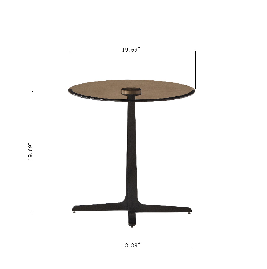 End Table Glass Top Side/End Drink Table - Tall Modern Round Accent Metal Nightstand Furniture for Living Room, Dorm, Home Office, and Bedroom