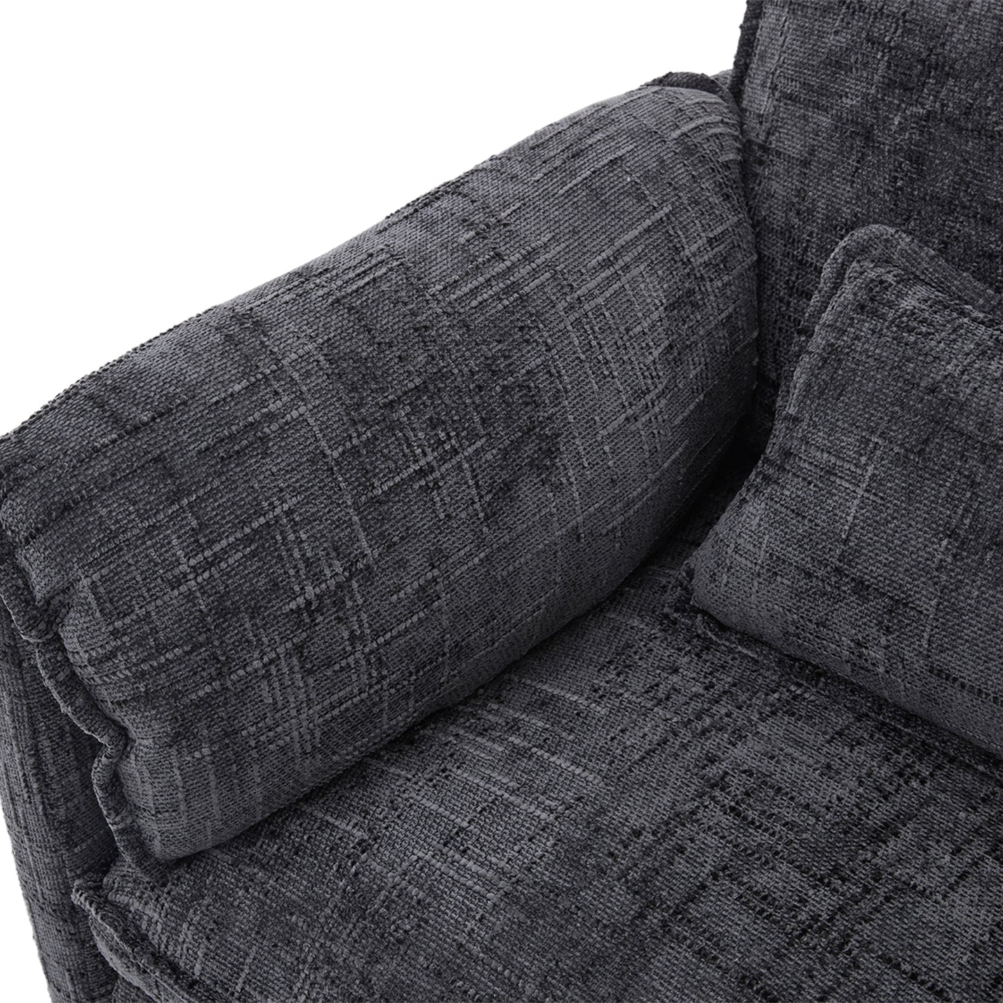 Modern Chenille L Shaped Couch, Comfy Boucle Modular Sofa Sleeper with Movable Storage Ottoman, Phone Holder, USB Charging Port