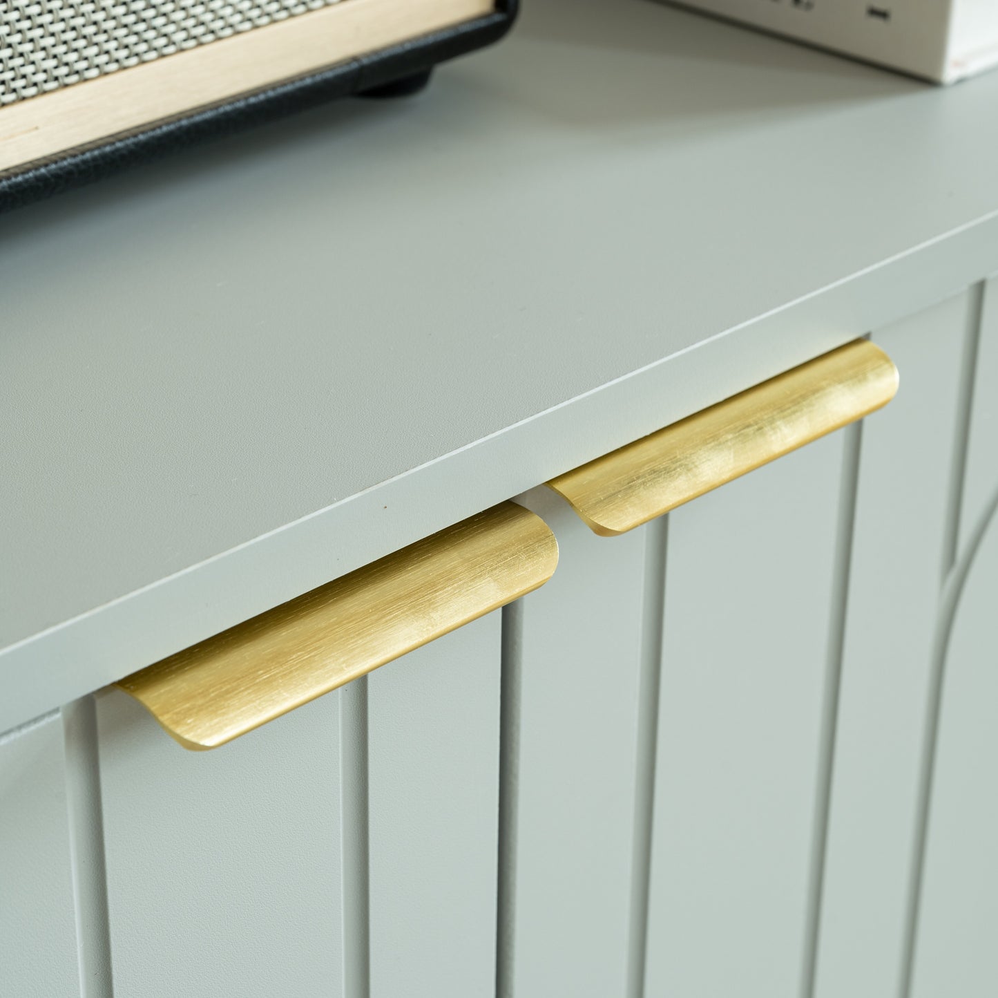 Modern 4-Door Sideboard Buffet Cabinet - Gray for Living Room