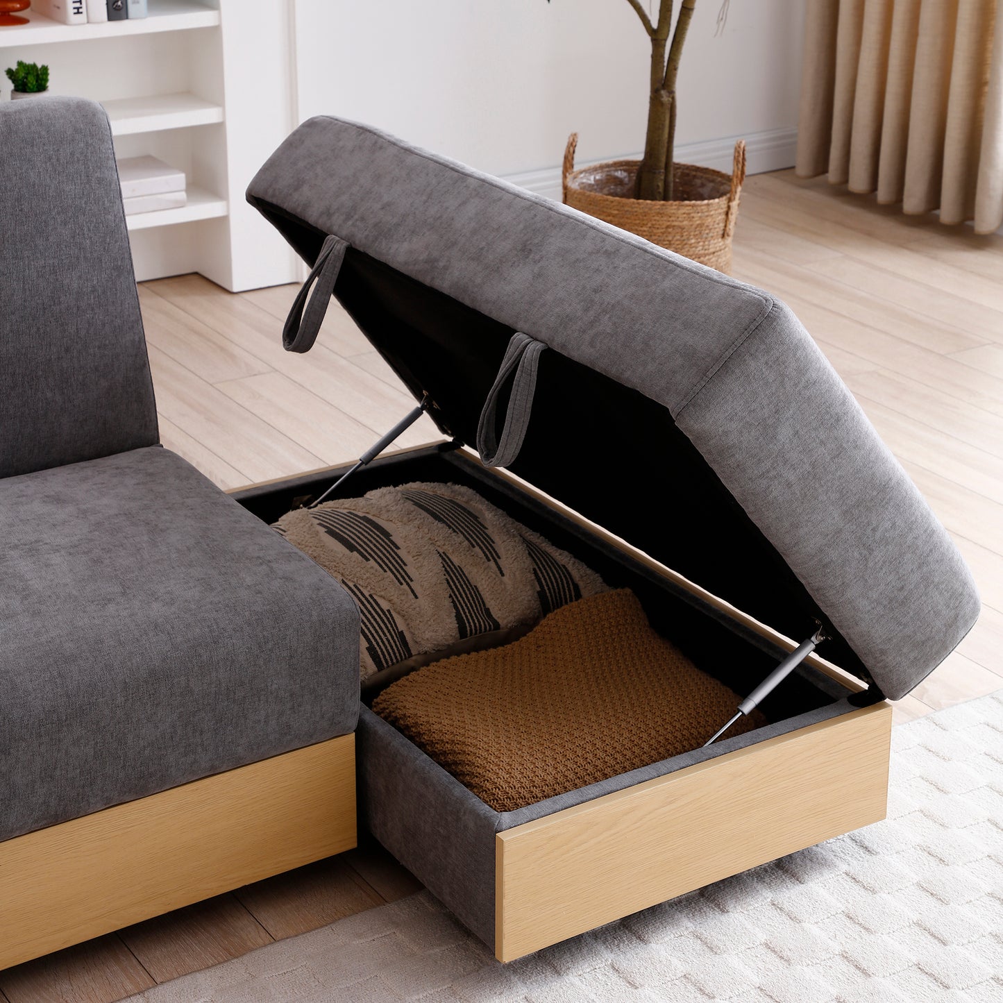 Convertible Sleeper Sofa Couch: Multifunctional, Double Folding with Storage
