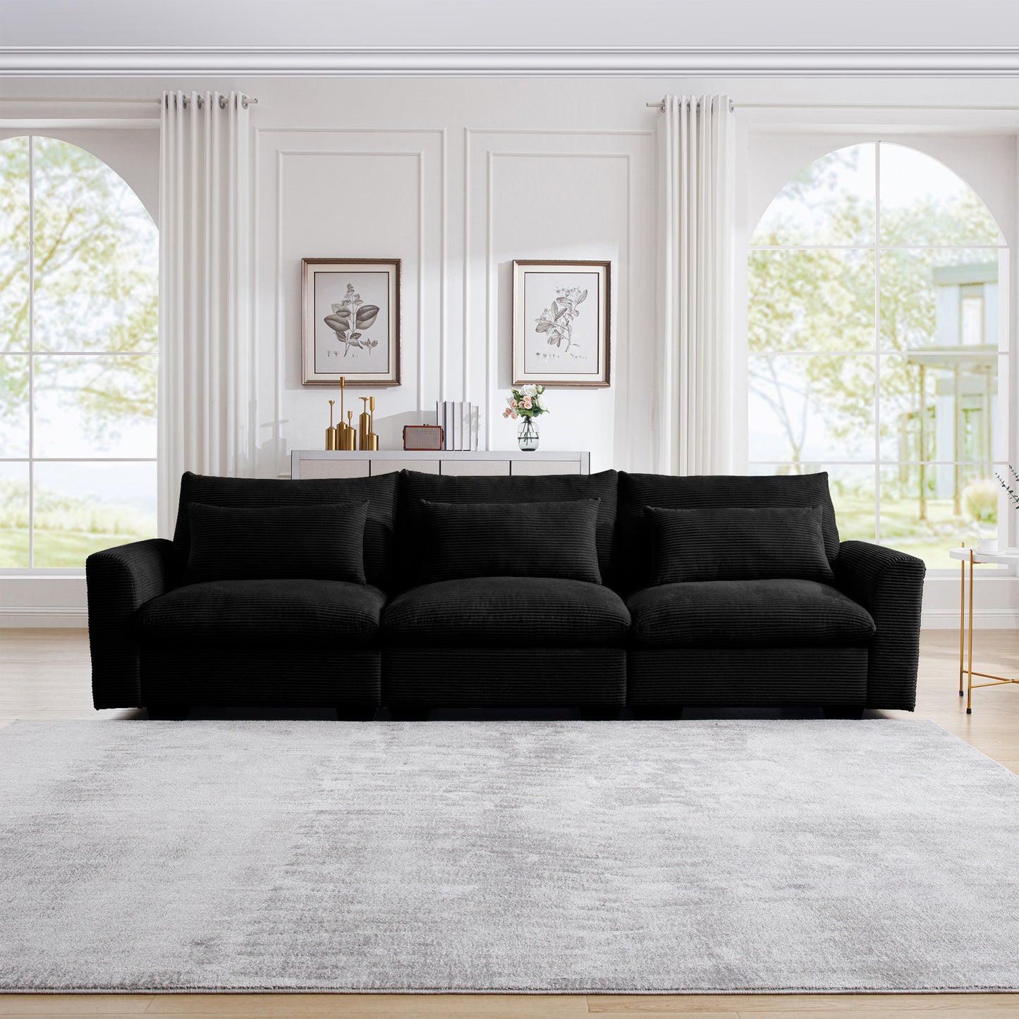 Corduroy Deep Seat Accent Chair & Loveseat Sofa & 3 Seaters & 4 Seaters Couches – Modular Sofa Collection