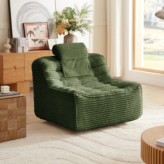 360° Oversize Swivel Glider Chair: Switchable Pillows for Ultimate Comfort