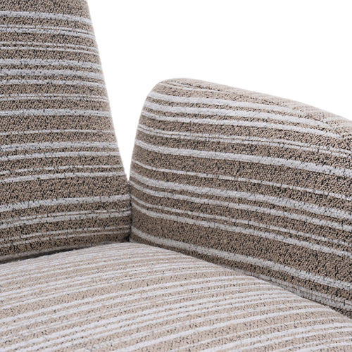 Swivel Leisure Chair | Fabric Striped Armrest Swivel Chair with Sand-Rimmed Fabric Metal Bracket – Boucle