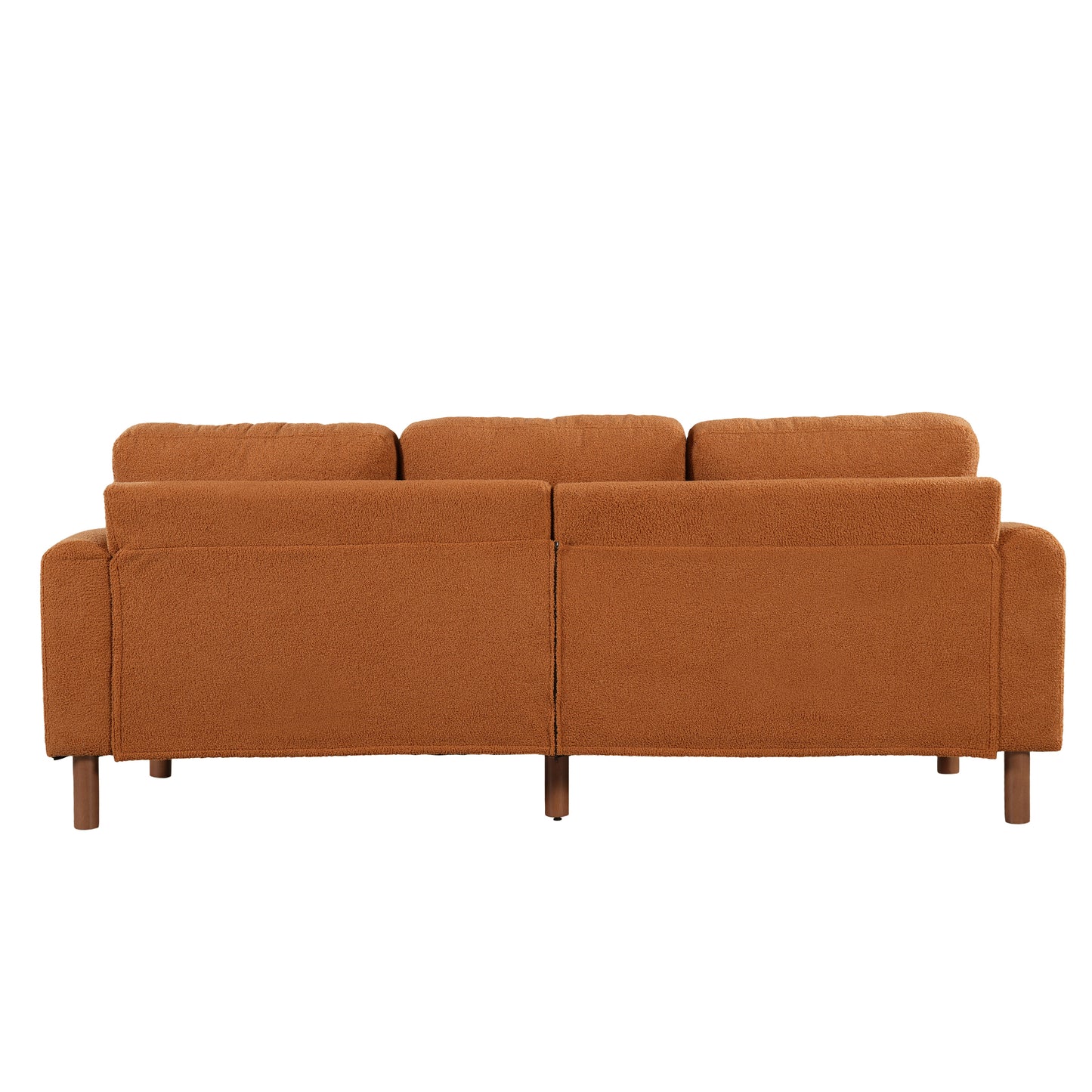 3-Seater Sofa with Curved Armrest & Integrated Solid Wood Frame – Teddy Velvet Fabric
