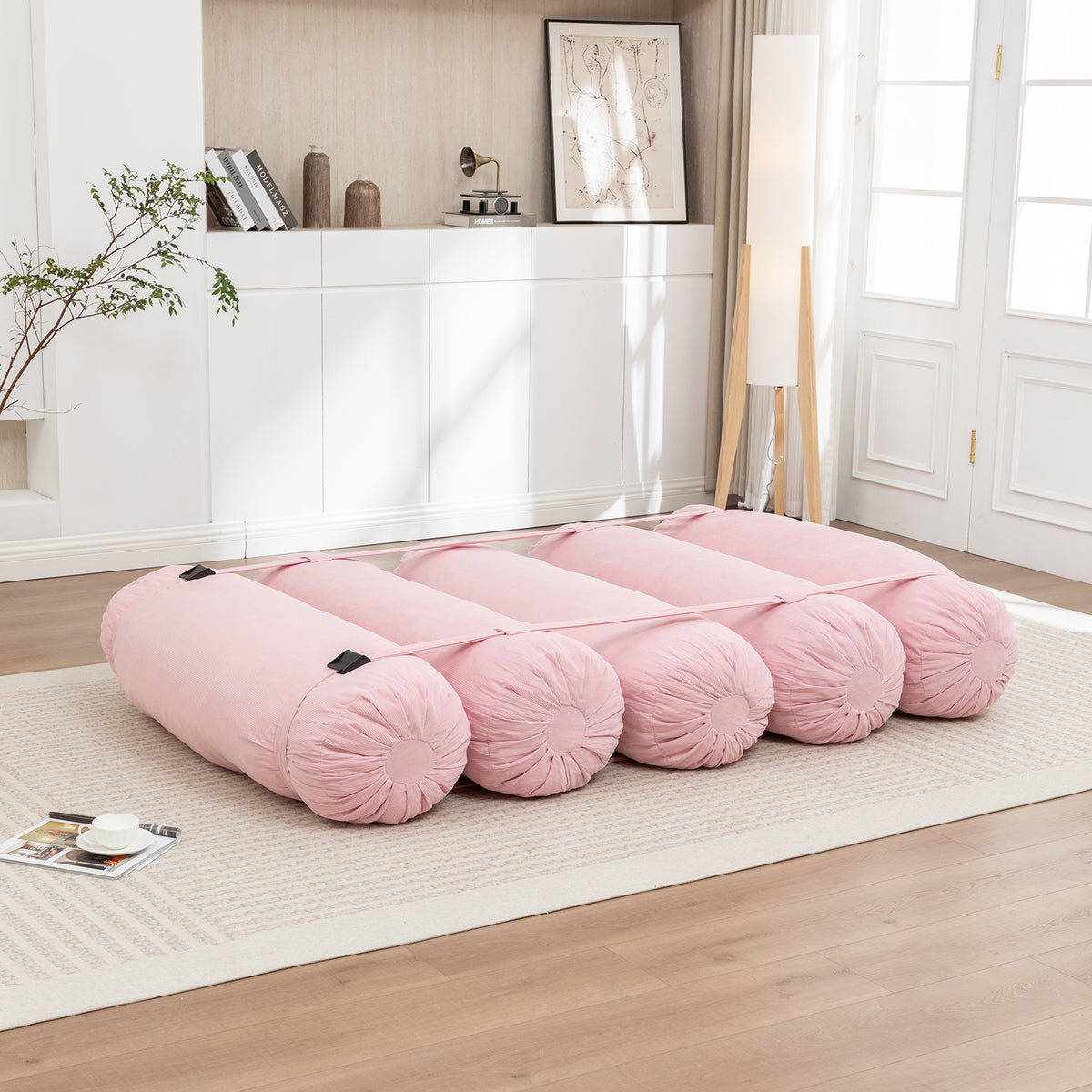 Adjustable Floor Sofa – Corduroy Lazy Sofa with Adjustable Straps, Multi-Person Leisure Chair