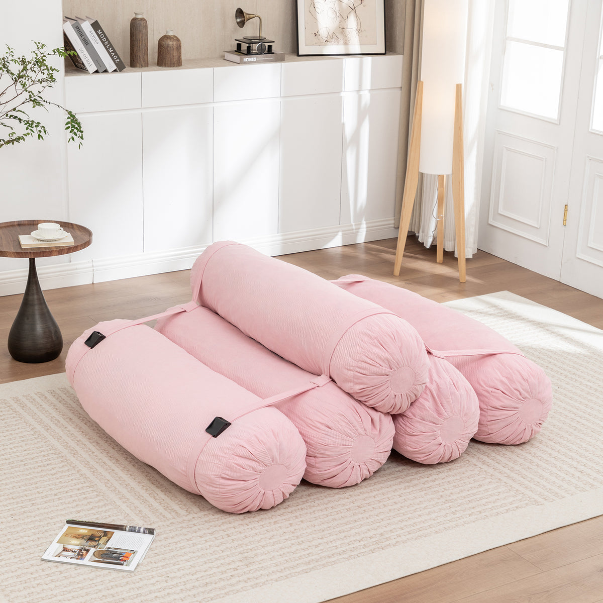 Adjustable Floor Sofa – Corduroy Lazy Sofa with Adjustable Straps, Multi-Person Leisure Chair