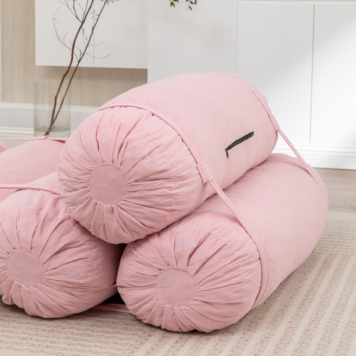 Adjustable Floor Sofa – Corduroy Lazy Sofa with Adjustable Straps, Multi-Person Leisure Chair