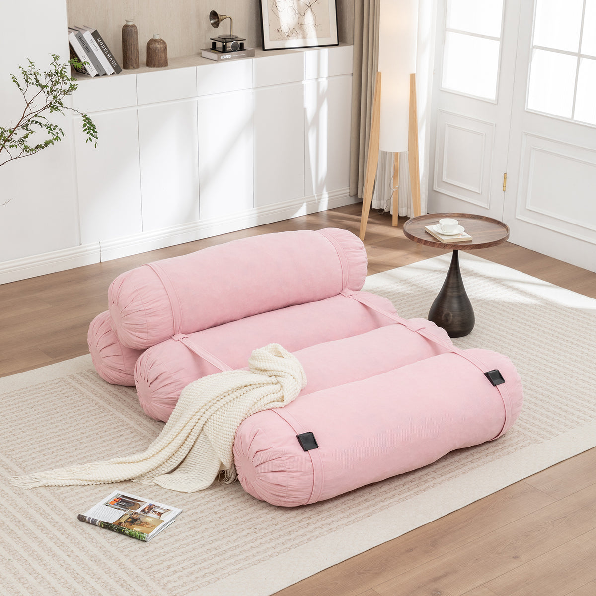 Adjustable Floor Sofa – Corduroy Lazy Sofa with Adjustable Straps, Multi-Person Leisure Chair