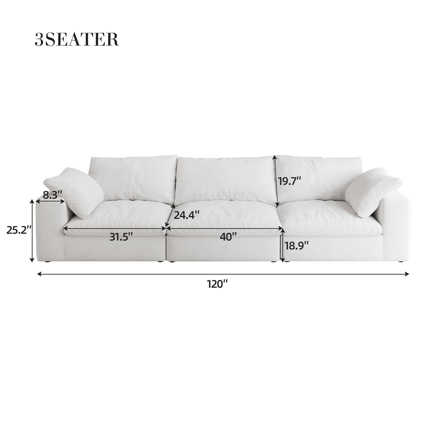 Modular Sectional Sofa Couch: Down - Filled, Cloud - Soft, Covers Washable & Replaceable for Living Room