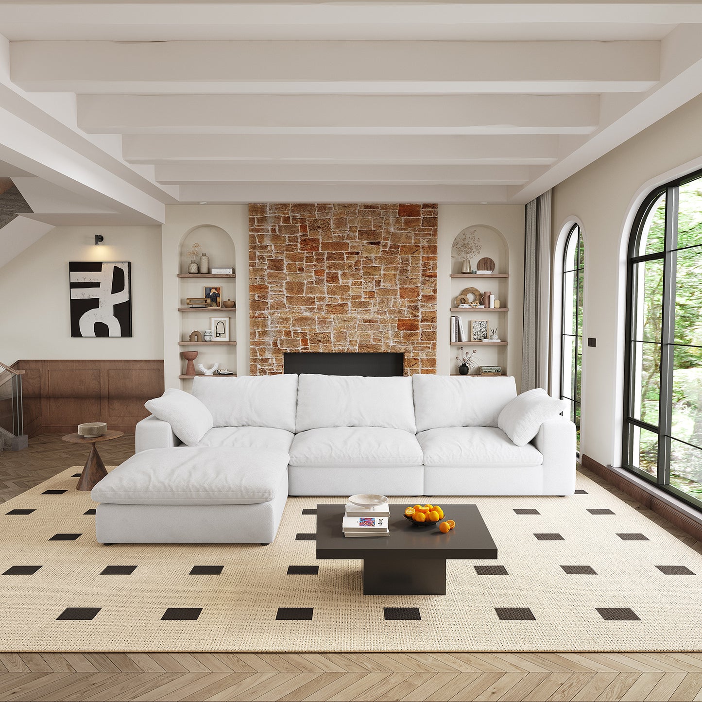 Modular Sectional Sofa Couch: Down - Filled, Cloud - Soft, Covers Washable & Replaceable for Living Room