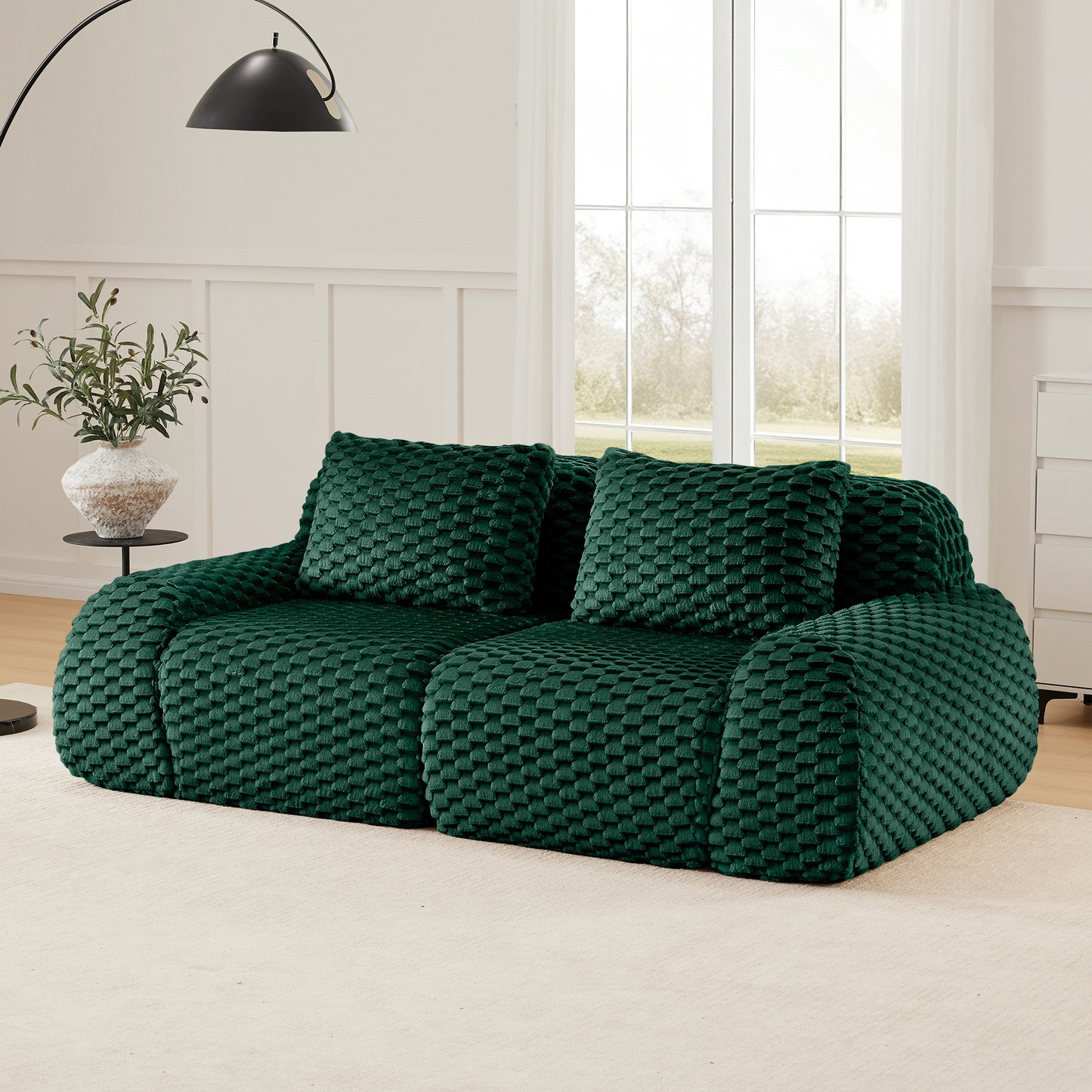 Modular Sectional Sofa for Living Room,Flannelette Fabric,Oversized 2-4 Seater Couch,Deep Seat,Boneless sofa