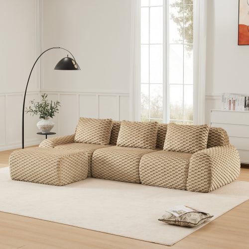 Modular Sectional Sofa for Living Room,Flannelette Fabric,Oversized 2-4 Seater Couch,Deep Seat,Boneless sofa