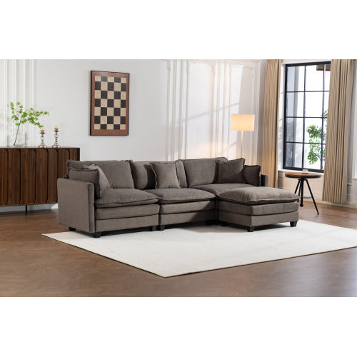 Modern Modular Chenille Sectional Sofa – 2-Seat / 3-Seat+Ottoman / 4-Seat+2Ottoman