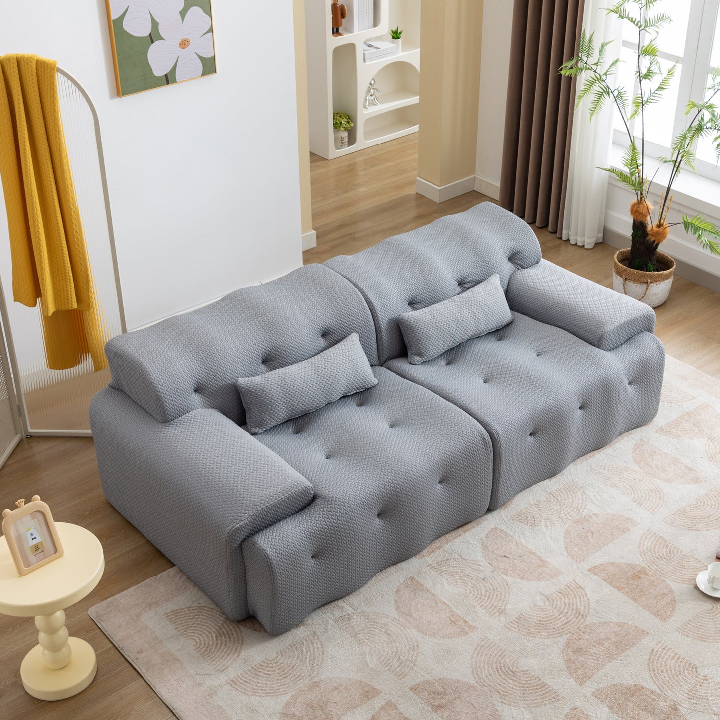 Modern Living Room Lounge: Large 2 - Seater Pure Foam Comfy Sofa Couch