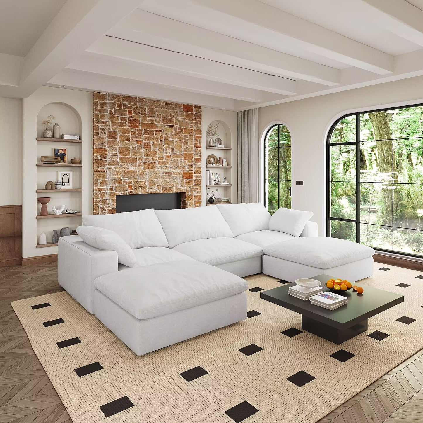 Modular Sectional Sofa Couch: Down - Filled, Cloud - Soft, Covers Washable & Replaceable for Living Room