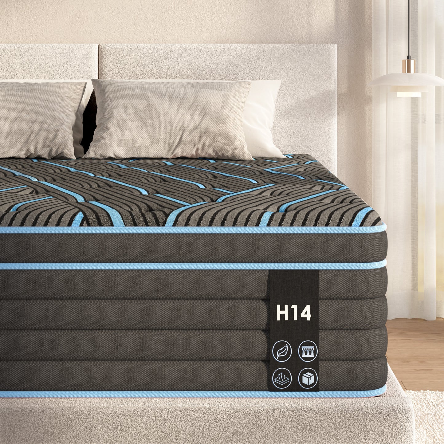 Hybrid Mattress, Individually Pocketed Innerspring, Medium Firm