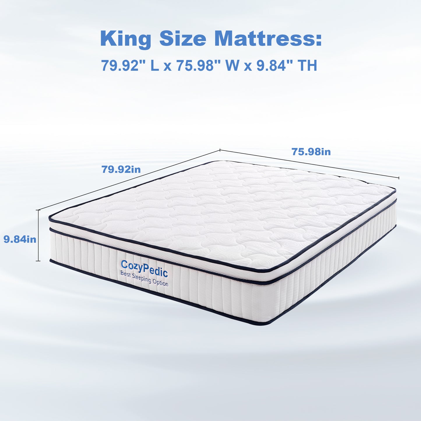 Medium Firm Mattress, Memory Foam with Pocket Springs for Back Pain Relief & Pressure Relief, Cooling Antibacterial Cover, CertiPUR-US Certified