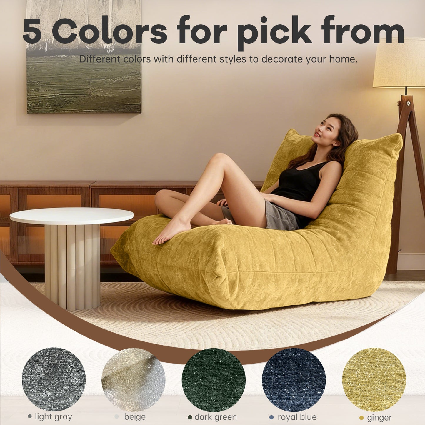 Ergonomic Bean Bag Chair with 5-Way Body Support  Togo Sofa