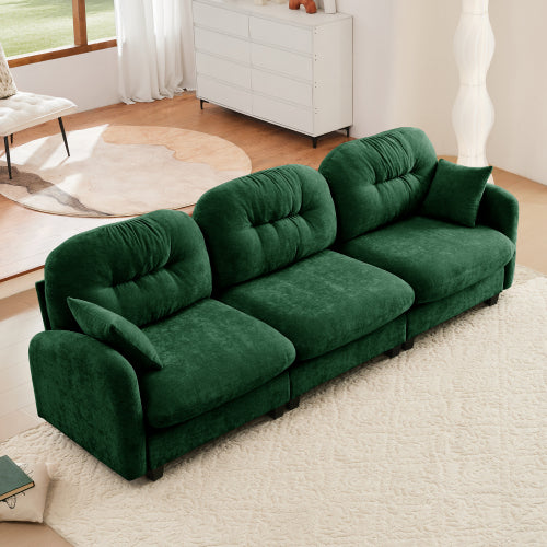 Modular Sectional Couch Chenille Fabric High-Density Foam 2-4 Seats ottoman Optional