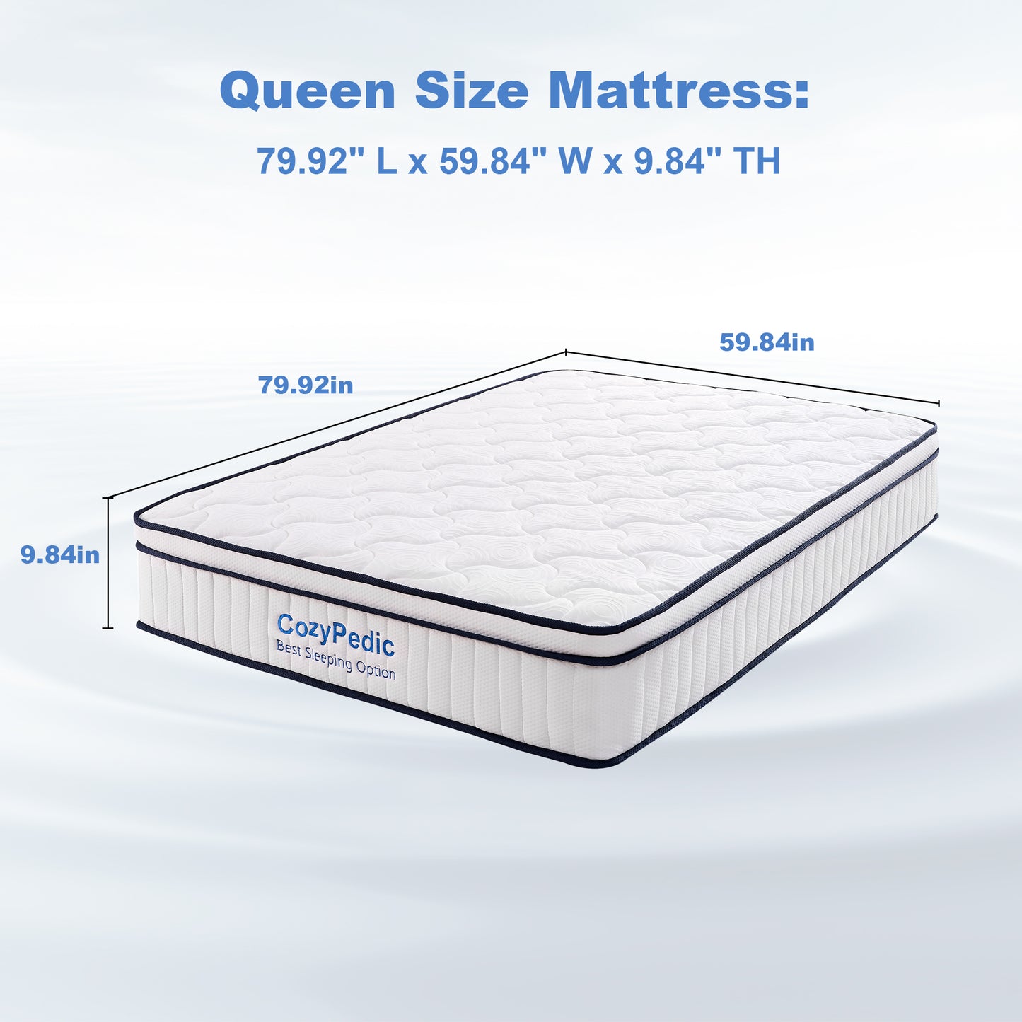 Medium Firm Mattress, Memory Foam with Pocket Springs for Back Pain Relief & Pressure Relief, Cooling Antibacterial Cover, CertiPUR-US Certified
