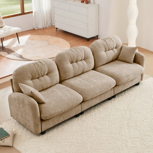 Modular Sectional Couch Chenille Fabric High-Density Foam 2-4 Seats ottoman Optional