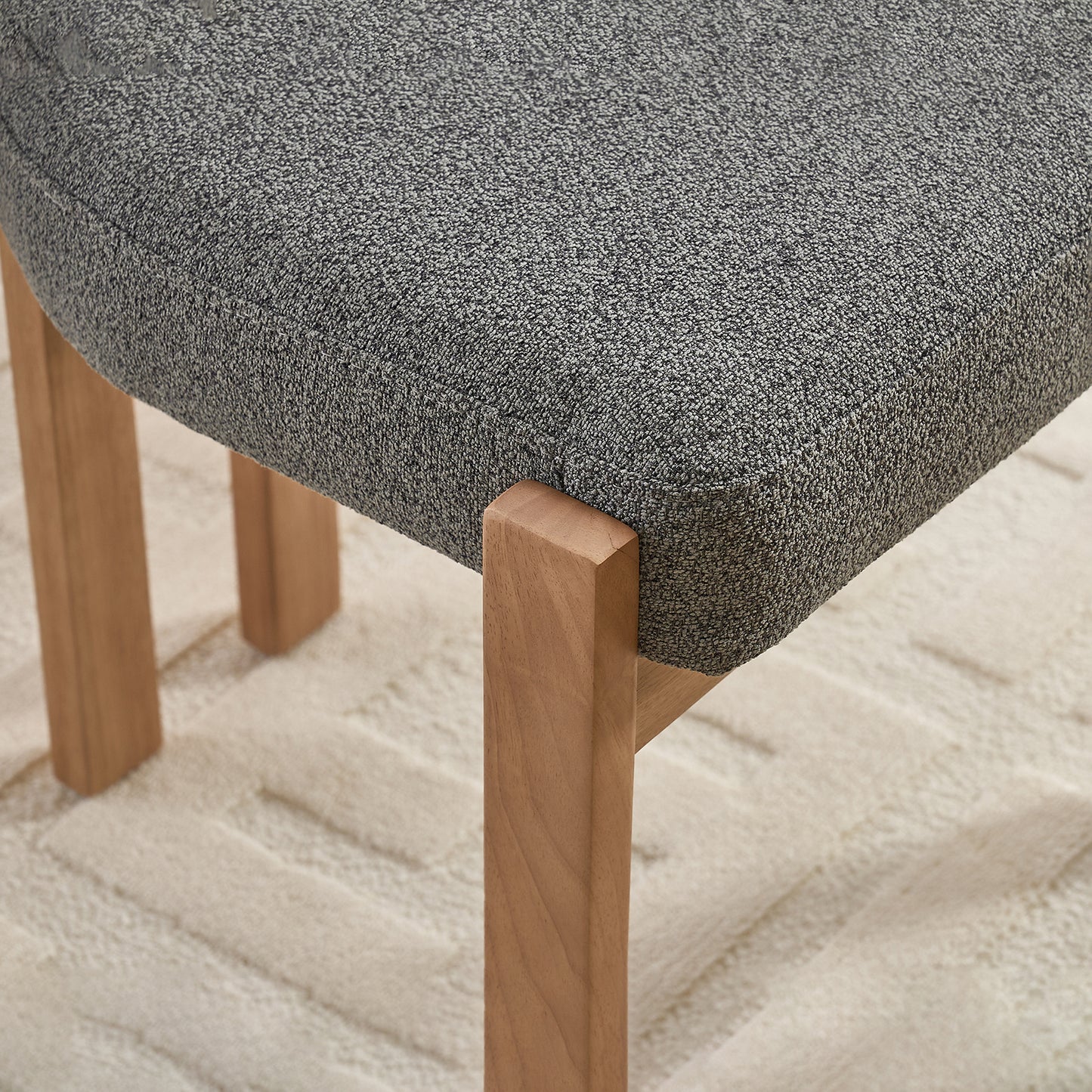 Set of 2 Wooden Dining Chairs: Modern Fabric Upholstered for Kitchen & Dining Room