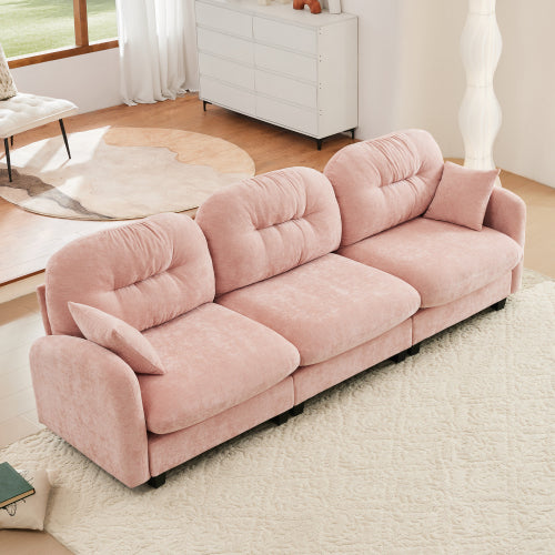 Modular Sectional Couch Chenille Fabric High-Density Foam 2-4 Seats ottoman Optional