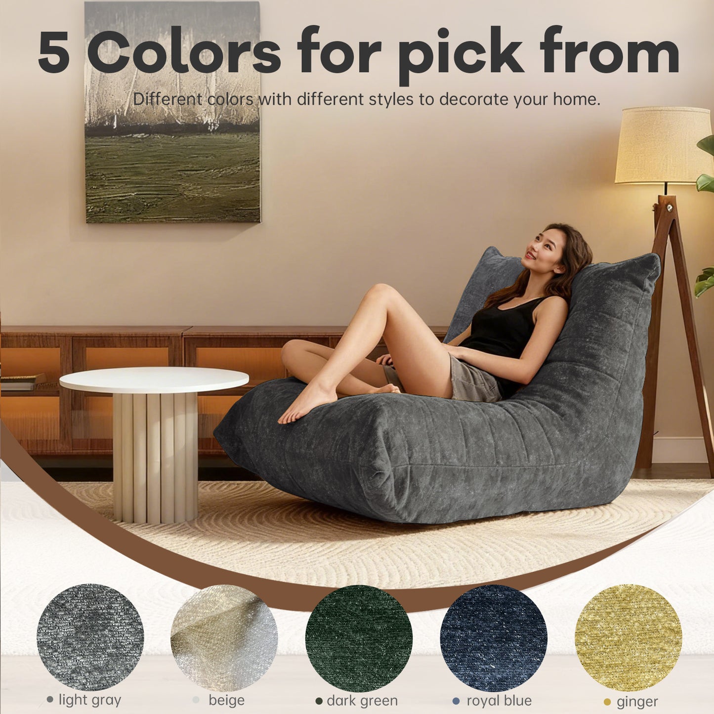 Ergonomic Bean Bag Chair with 5-Way Body Support  Togo Sofa