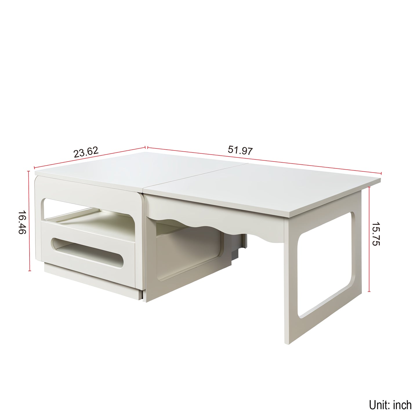 3 in 1 deformed Coffee Tables with Storage Cabinet for Living Room And Dining Room