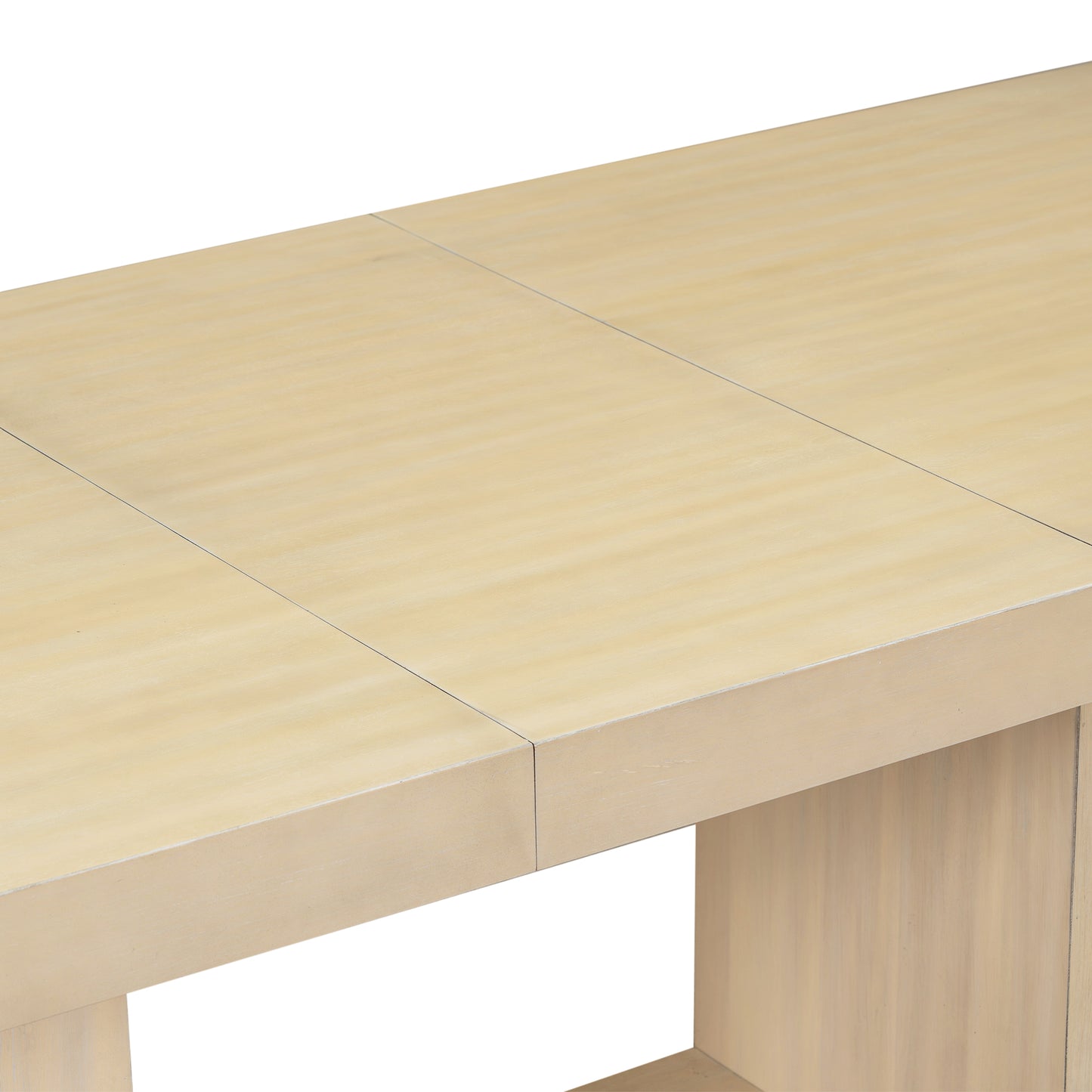 6-Piece Contemporary 78-Inch Extendable Pedestal Dining Table Set with Removable Leaf & Dining Bench