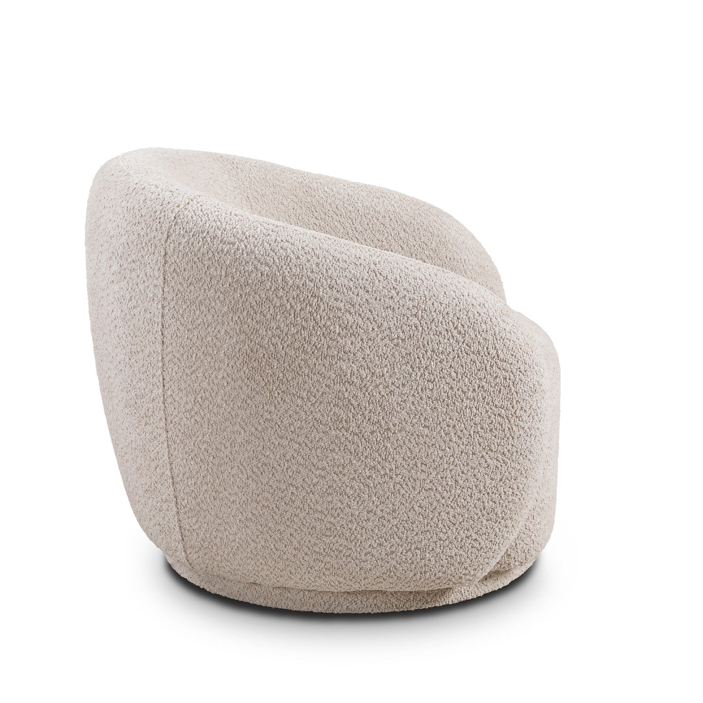 Swivel Accent Chair: Boucle Fabric Upholstered Barrel Chair for Living Room