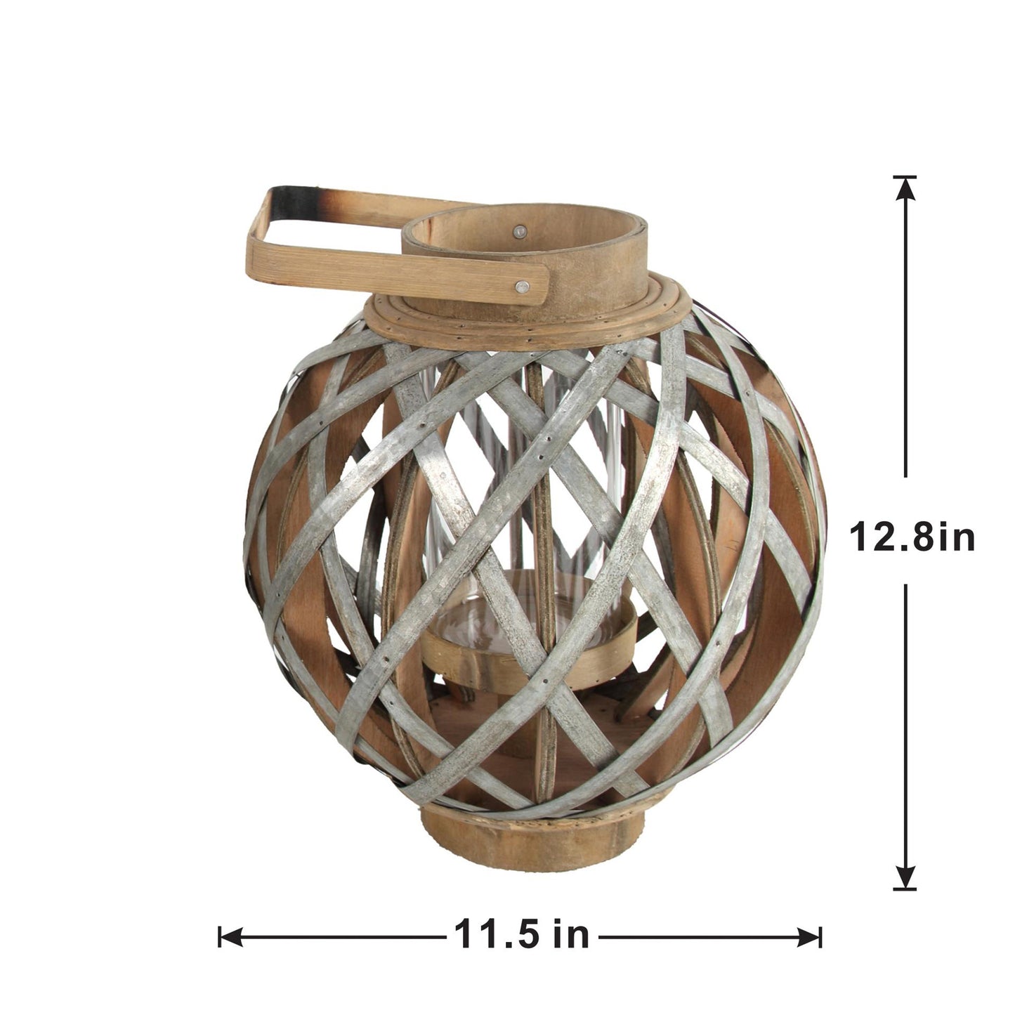 Decorative Wooden Lantern with Handle - For Indoor, Outdoor, Home, Garden & Wedding