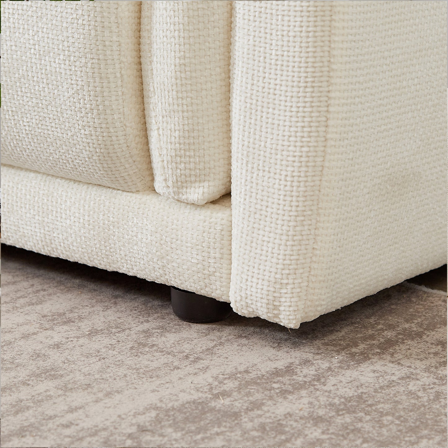 3-seater sofa with unique design and soft arm pillows Contemporary style linen sofa with 3 comfortable cushions with 2 pillows