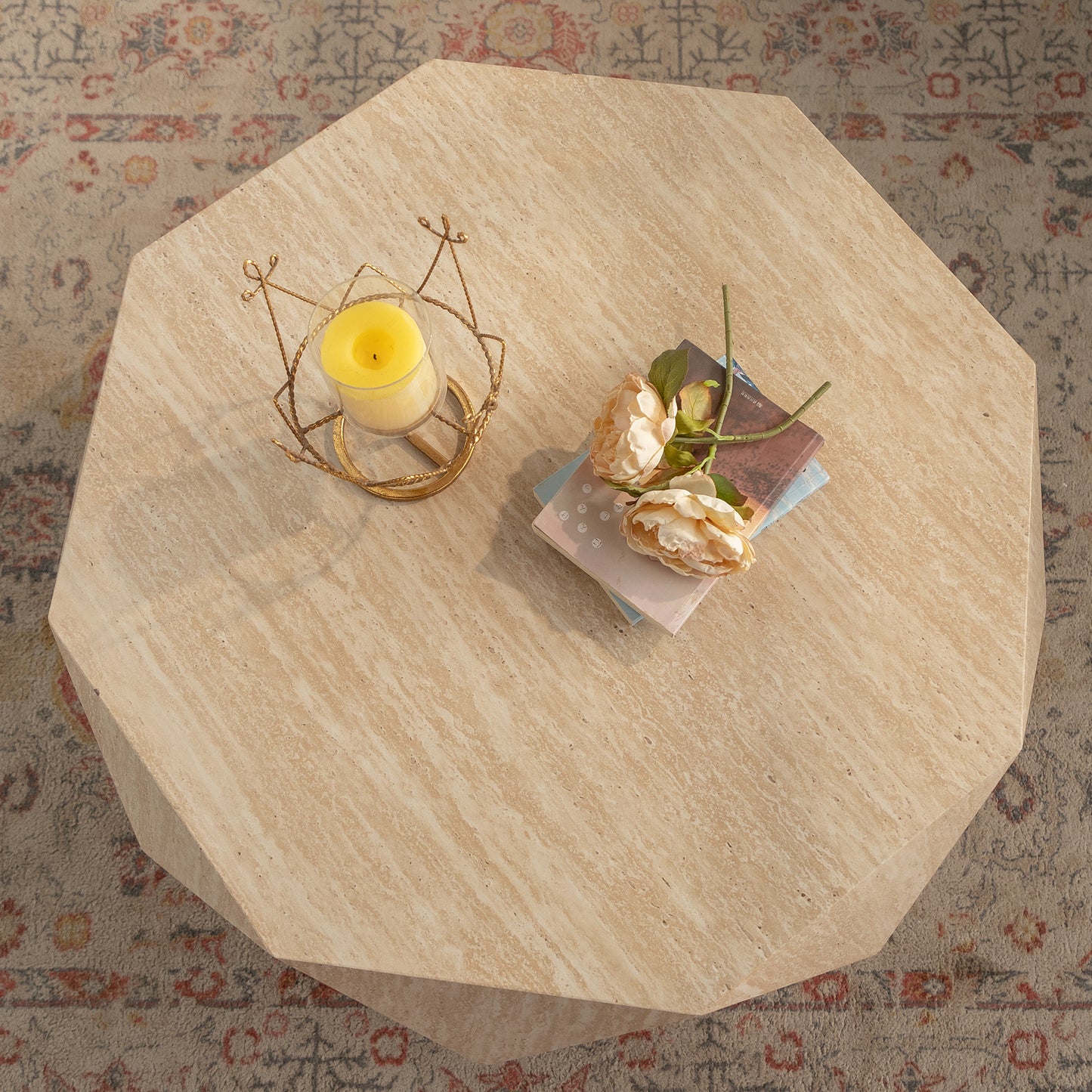 Modern Farmhouse Drum Coffee Table: American Natural Retro Style for Multiple Rooms