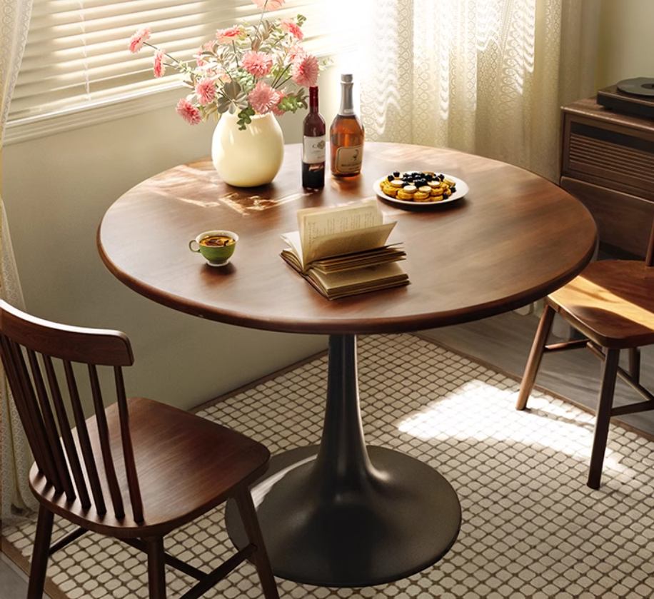 Round Coffee  Table, Modern Dining Table, MDF Top and Steel Base Tulip Round Kitchen Table