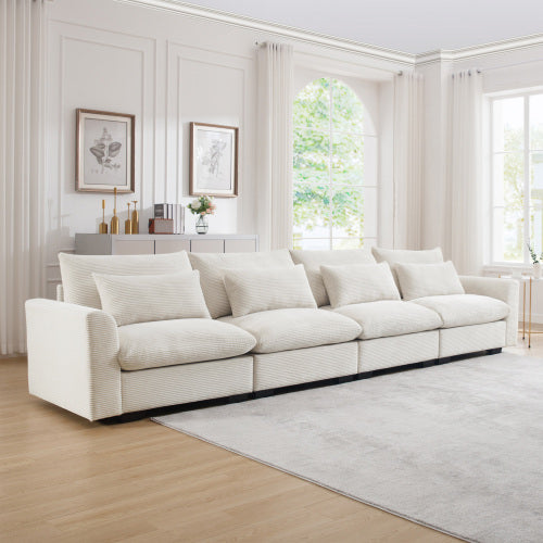 Corduroy Deep Seat Accent Chair & Loveseat Sofa & 3 Seaters & 4 Seaters Couches – Modular Sofa Collection