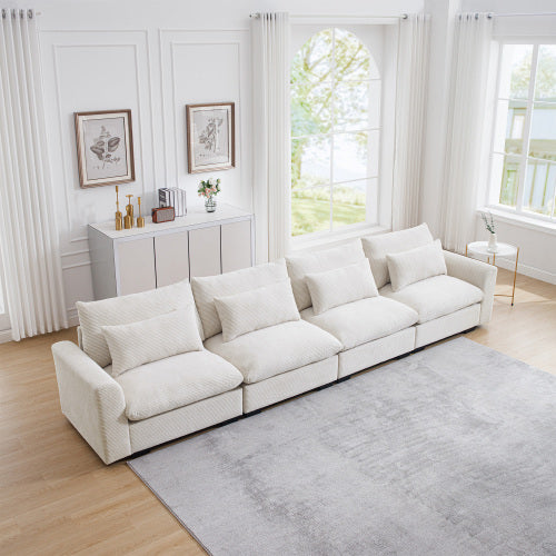 Corduroy Deep Seat Accent Chair & Loveseat Sofa & 3 Seaters & 4 Seaters Couches – Modular Sofa Collection