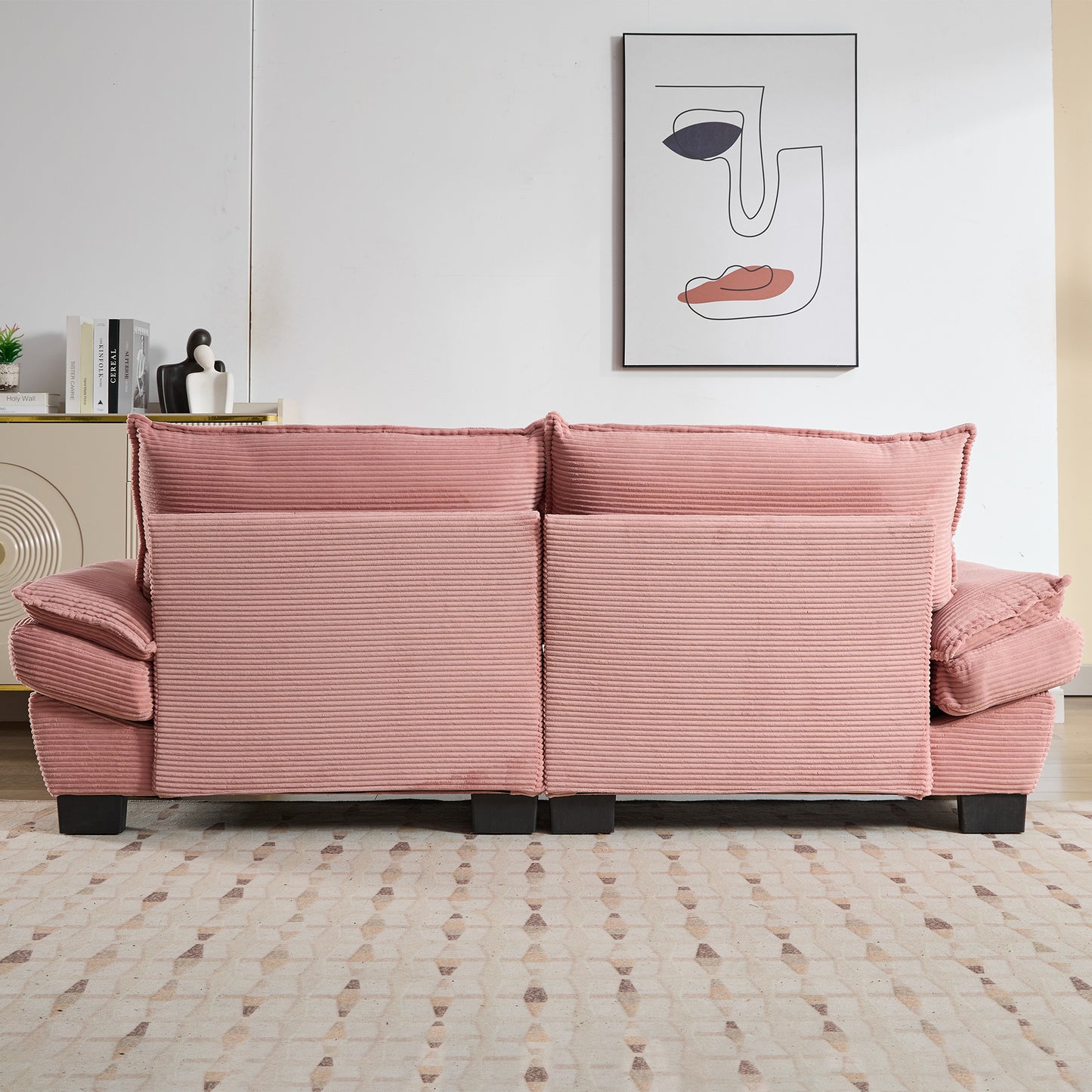 Corduroy Sofa Sleeper Loveseat - Comfy, Deep Seat 5 Colors