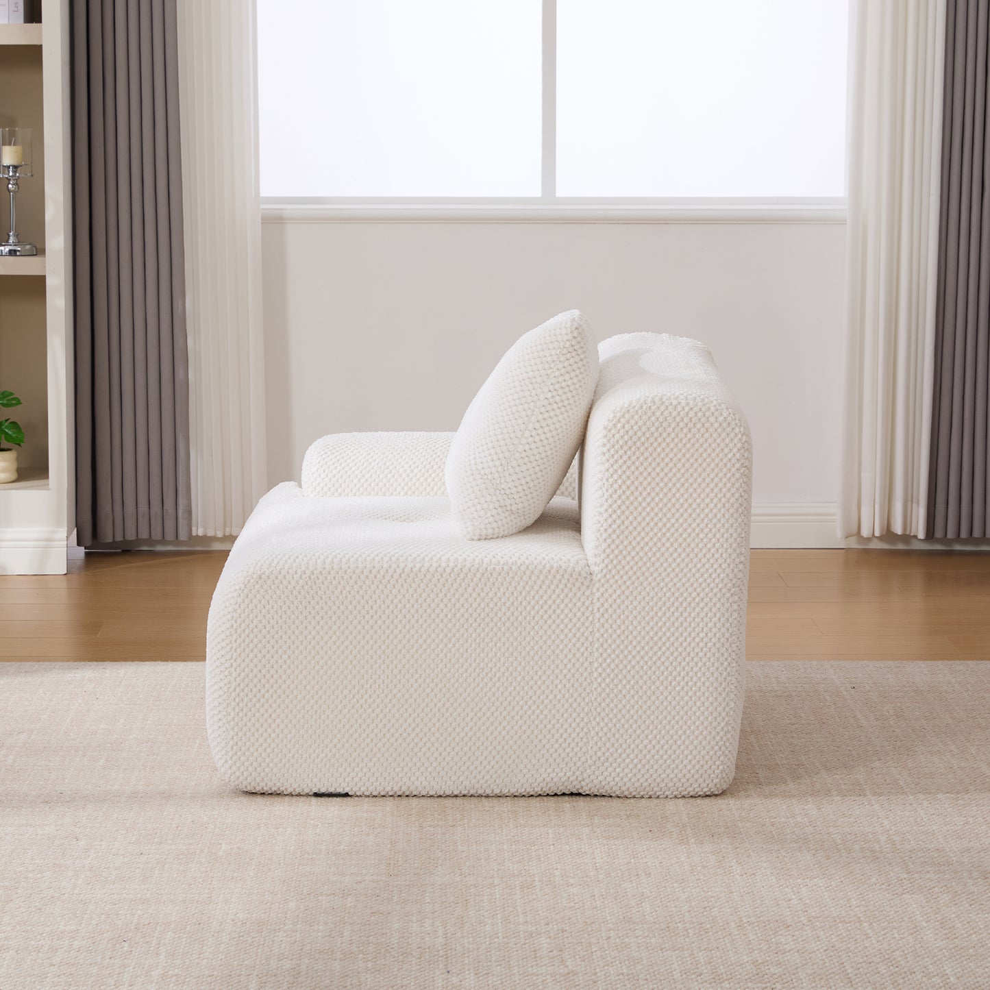 ModernModular  Loveseat  Sofa L Shape Sectional Sofa  , 2-4-6 Seater Tufted Comfy Cloud Tufted Floor Convertible Couch with 2 Pillows