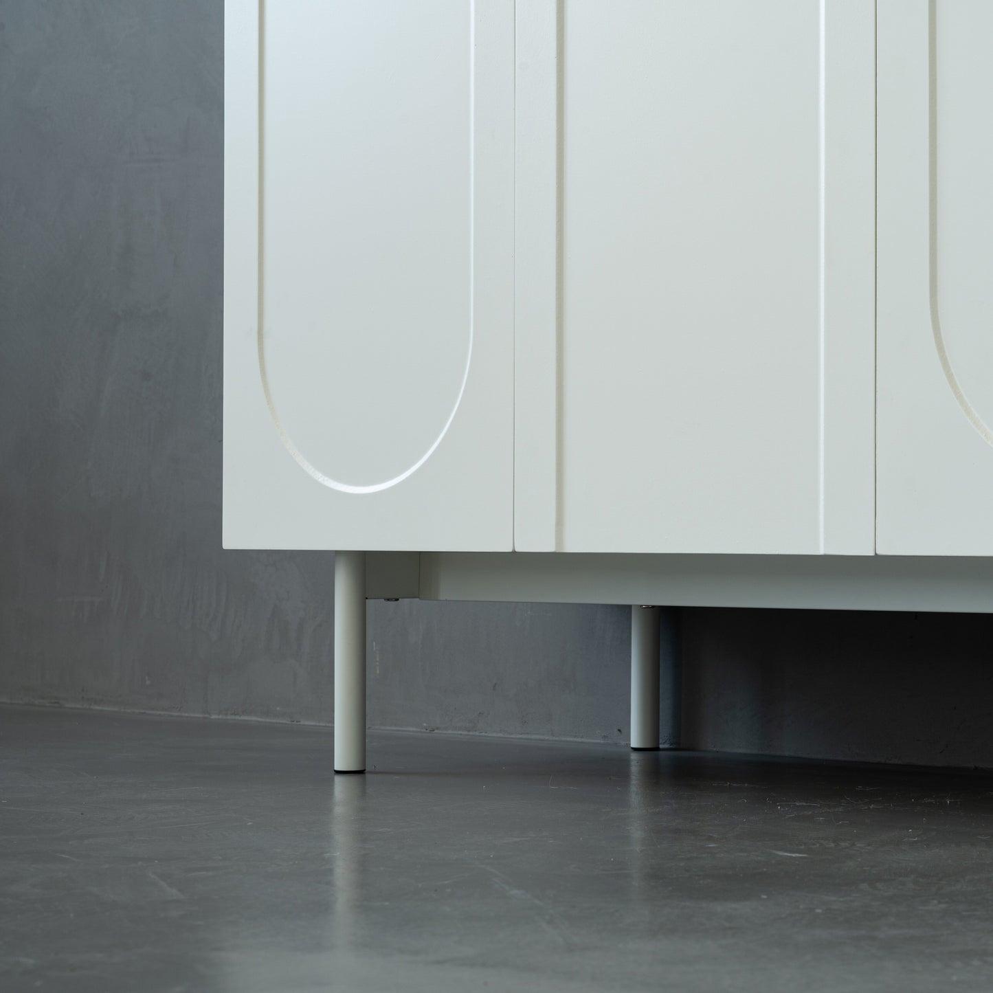 Modern Cream White 4 Door Cabinet for Living & Dining Rooms