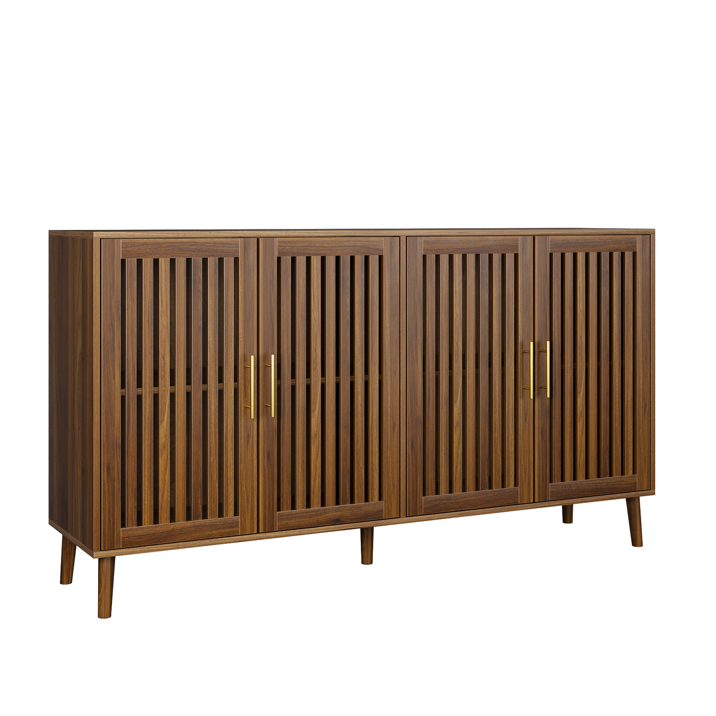 Walnut Sideboard Buffet Cabinet With Storage