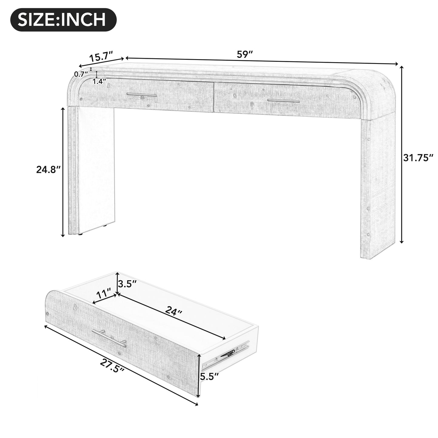 Unique Retro Silhouette Console Table