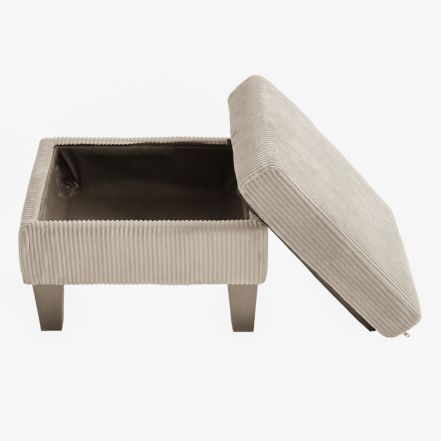 Padded Corduroy L-Shaped Sofa for Living Rooms, Apartment