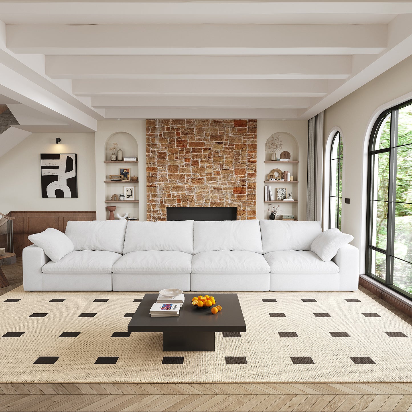 Modular Sectional Sofa Couch: Down - Filled, Cloud - Soft, Covers Washable & Replaceable for Living Room