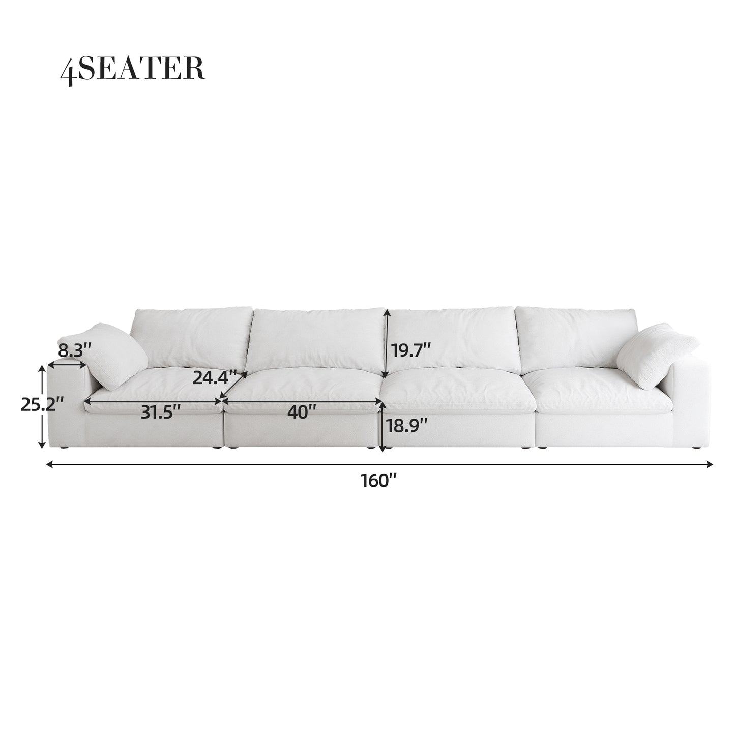 Modular Sectional Sofa Couch: Down - Filled, Cloud - Soft, Covers Washable & Replaceable for Living Room