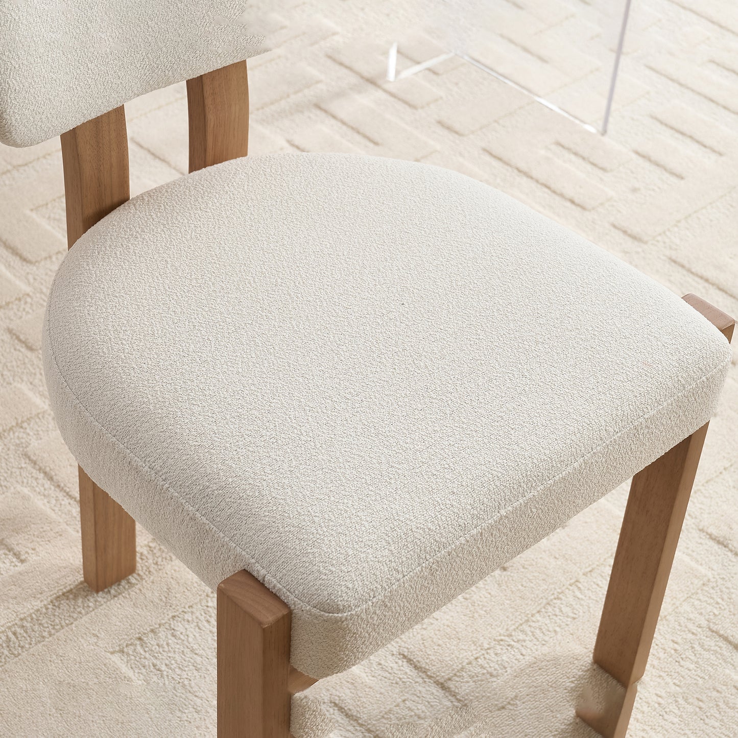 Set of 2 Wooden Dining Chairs: Modern Fabric Upholstered for Kitchen & Dining Room