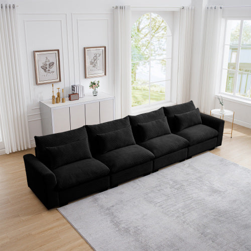 Corduroy Deep Seat Accent Chair & Loveseat Sofa & 3 Seaters & 4 Seaters Couches – Modular Sofa Collection